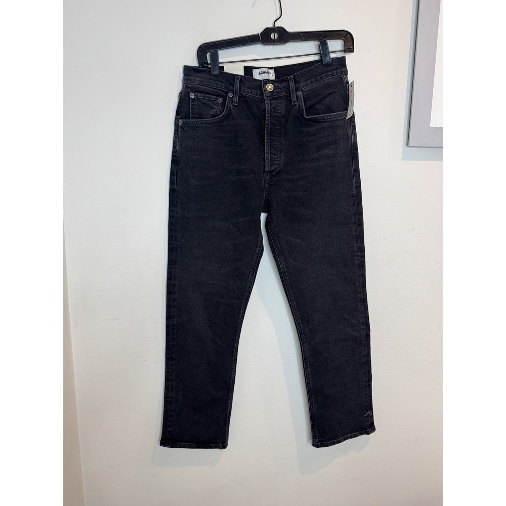 AGOLDE‎ Jeans Womens 28 Black Low Stretch Button Fly Organic Cotton Denim Pants